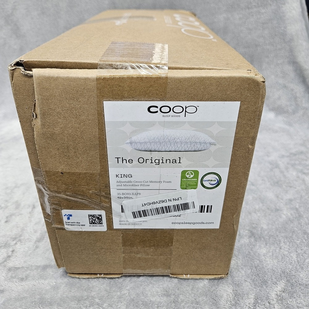 Coop Sleep Goods The Original King Adjustable Memory Foam Pillow 19x35